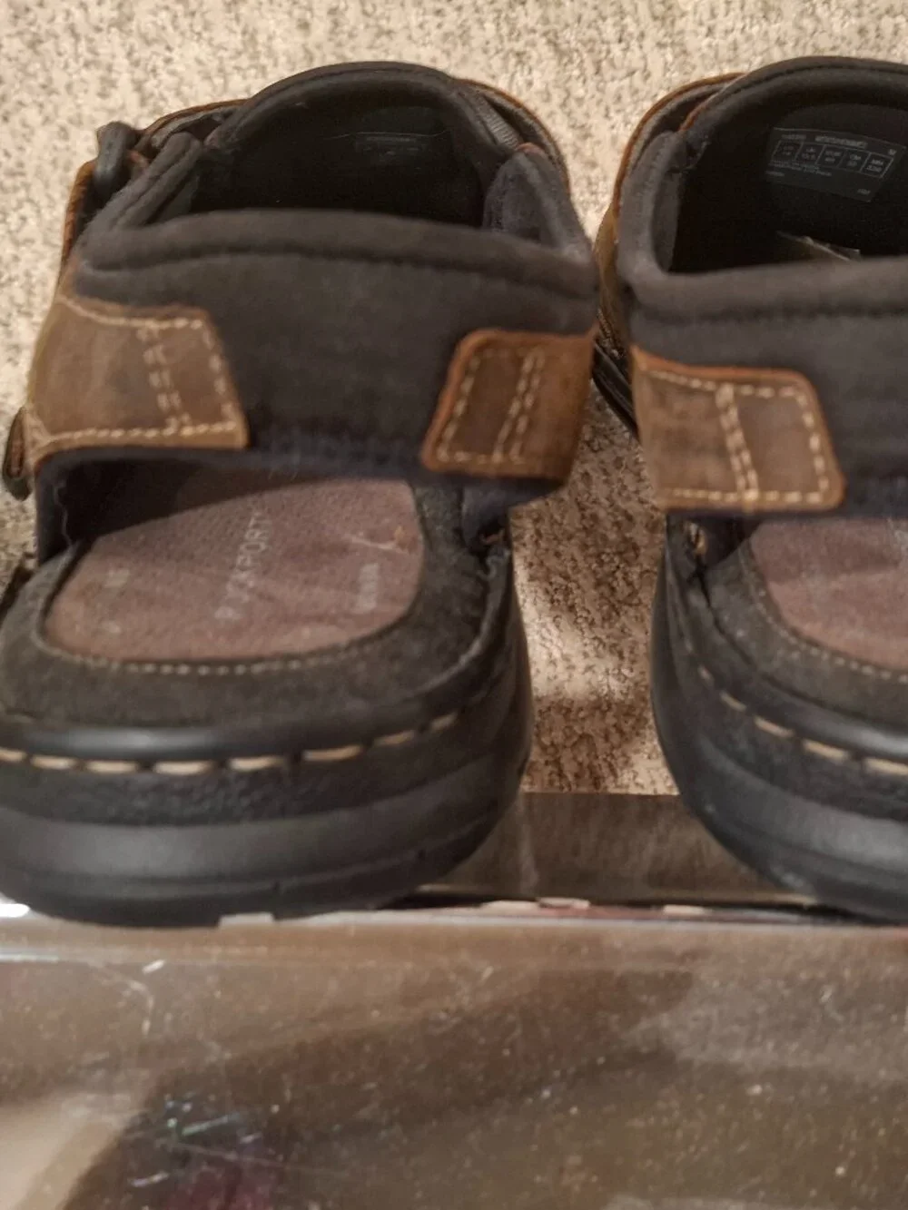 Men's Rockport Fisherman sandals, size 14, brown oiled suede, like new!